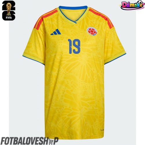 Kolumbie Rafael Santos Borre #19 Dámské Domácí Dres MS 2026 Krátký Rukáv