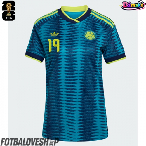 Kolumbie Rafael Santos Borre #19 Dámské Venkovní Dres MS 2026 Krátký Rukáv