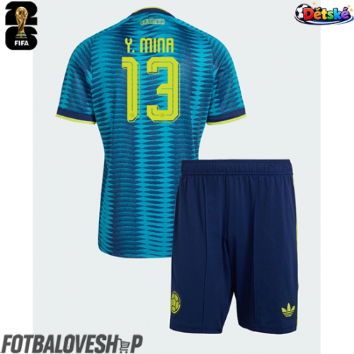Kolumbie Yerry Mina #13 Dětské Venkovní Dres MS 2026 Krátký Rukáv (+ trenýrky)
