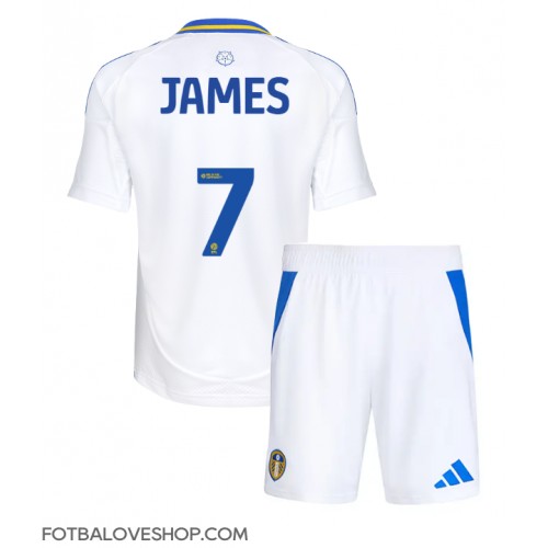 Leeds United Daniel James #7 Dětské Domácí Dres 2024-25 Krátký Rukáv (+ trenýrky)