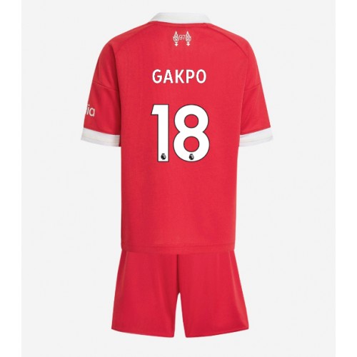 Liverpool Cody Gakpo #18 Dětské Domácí Dres 2025-26 Krátký Rukáv (+ trenýrky)