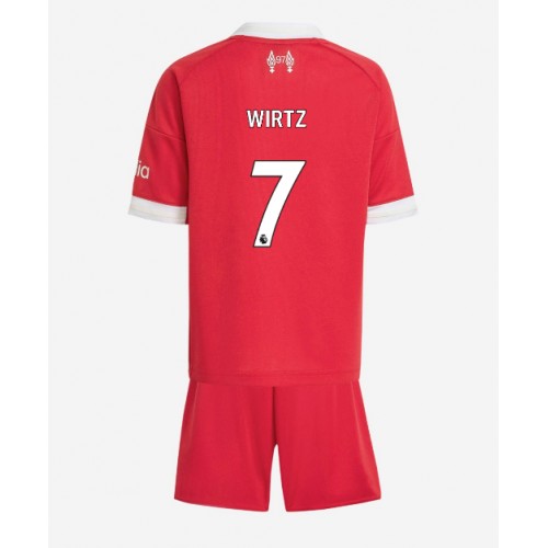 Liverpool Florian Wirtz #7 Dětské Domácí Dres 2025-26 Krátký Rukáv (+ trenýrky)