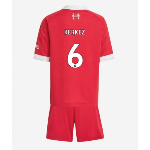 Liverpool Milos Kerkez #6 Dětské Domácí Dres 2025-26 Krátký Rukáv (+ trenýrky)