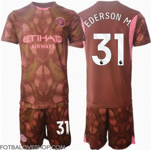 Manchester City Ederson Moraes #31 Brankářské Dětské Domácí Dres 2024-25 Krátký Rukáv (+ trenýrky)