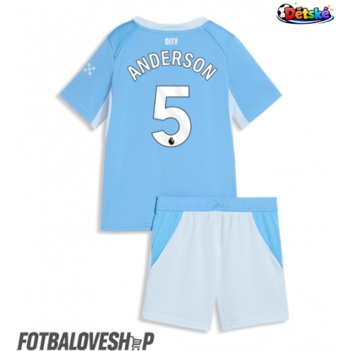 Manchester City Elliot Anderson #5 Dětské Domácí Dres 2026-27 Krátký Rukáv (+ trenýrky)