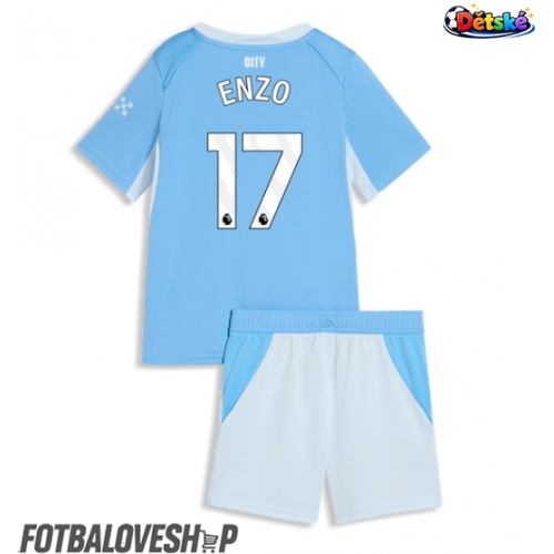 Manchester City Enzo Fernandez #17 Dětské Domácí Dres 2026-27 Krátký Rukáv (+ trenýrky)