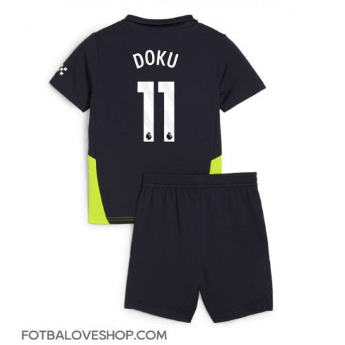 Manchester City Jeremy Doku #11 Dětské Venkovní Dres 2024-25 Krátký Rukáv (+ trenýrky)