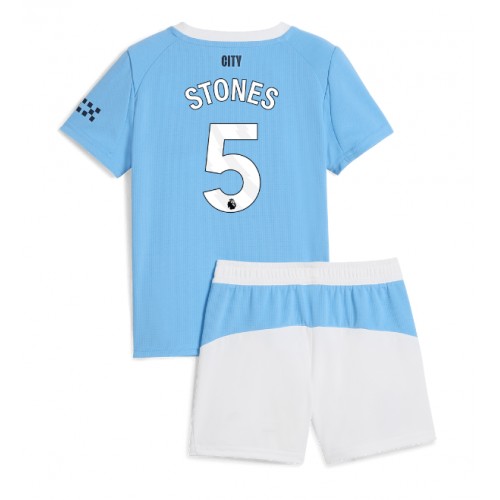 Manchester City John Stones #5 Dětské Domácí Dres 2025-26 Krátký Rukáv (+ trenýrky)