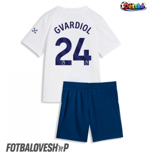 Manchester City Josko Gvardiol #24 Dětské Alternativní Dres 2026-27 Krátký Rukáv (+ trenýrky)
