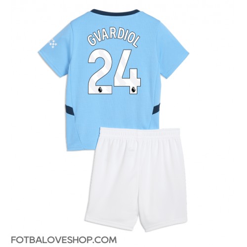 Manchester City Josko Gvardiol #24 Dětské Domácí Dres 2024-25 Krátký Rukáv (+ trenýrky)