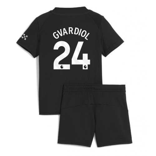Manchester City Josko Gvardiol #24 Dětské Venkovní Dres 2025-26 Krátký Rukáv (+ trenýrky)