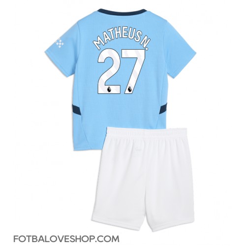 Manchester City Matheus Nunes #27 Dětské Domácí Dres 2024-25 Krátký Rukáv (+ trenýrky)