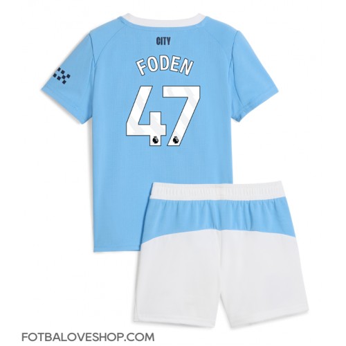 Manchester City Phil Foden #47 Dětské Domácí Dres 2025-26 Krátký Rukáv (+ trenýrky)