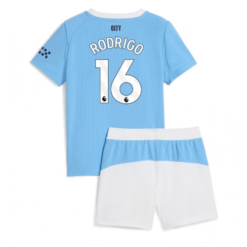 Manchester City Rodri Hernandez #16 Dětské Domácí Dres 2025-26 Krátký Rukáv (+ trenýrky)