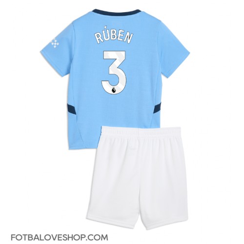 Manchester City Ruben Dias #3 Dětské Domácí Dres 2024-25 Krátký Rukáv (+ trenýrky)