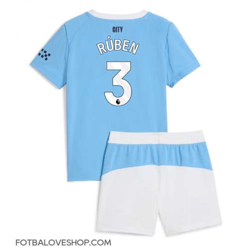 Manchester City Ruben Dias #3 Dětské Domácí Dres 2025-26 Krátký Rukáv (+ trenýrky)