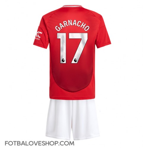 Manchester United Alejandro Garnacho #17 Dětské Domácí Dres 2024-25 Krátký Rukáv (+ trenýrky)