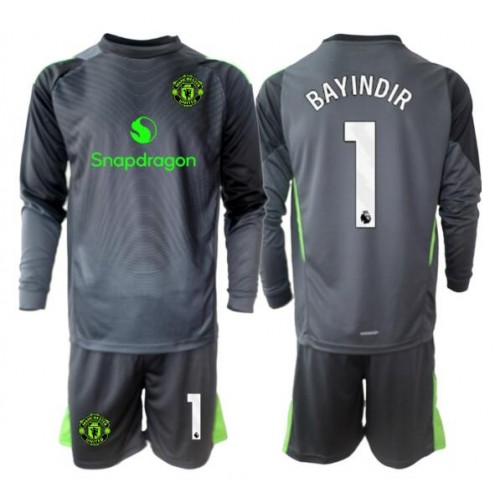 Manchester United Altay Bayindir #1 Brankářské Dětské Venkovní Dres 2025-26 Dlouhý Rukáv (+ trenýrky)