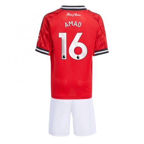Manchester United Amad Diallo #16 Dětské Domácí Dres 2025-26 Krátký Rukáv (+ trenýrky)