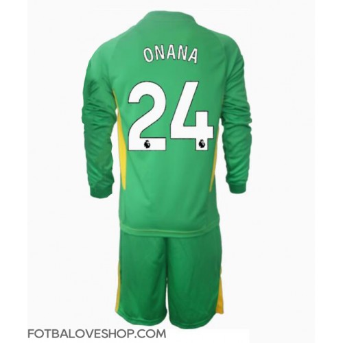 Manchester United Andre Onana #24 Brankářské Dětské Alternativní Dres 2024-25 Dlouhý Rukáv (+ trenýrky)