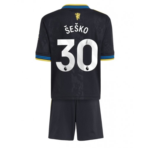 Manchester United Benjamin Sesko #30 Dětské Alternativní Dres 2025-26 Krátký Rukáv (+ trenýrky)