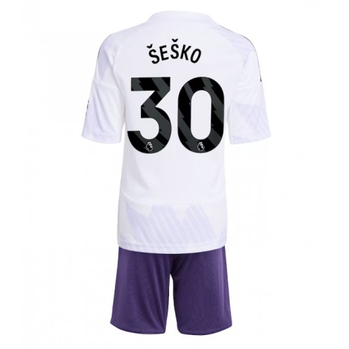 Manchester United Benjamin Sesko #30 Dětské Venkovní Dres 2025-26 Krátký Rukáv (+ trenýrky)