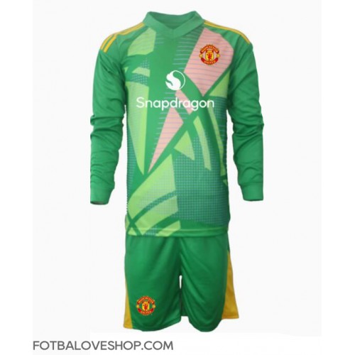 Manchester United Brankářské Dětské Alternativní Dres 2024-25 Dlouhý Rukáv (+ trenýrky)