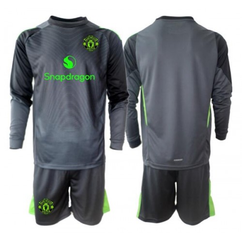 Manchester United Brankářské Dětské Venkovní Dres 2025-26 Dlouhý Rukáv (+ trenýrky)