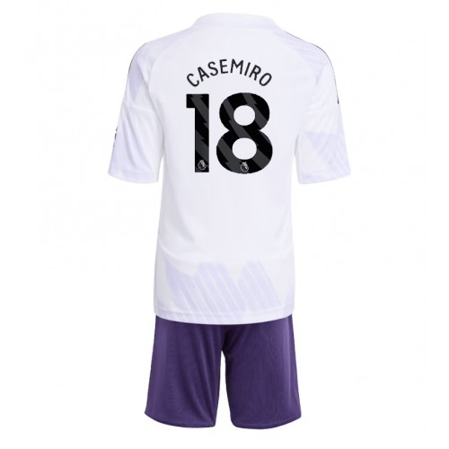 Manchester United Casemiro #18 Dětské Venkovní Dres 2025-26 Krátký Rukáv (+ trenýrky)