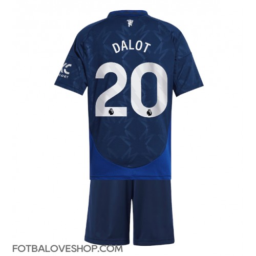 Manchester United Diogo Dalot #20 Dětské Venkovní Dres 2024-25 Krátký Rukáv (+ trenýrky)