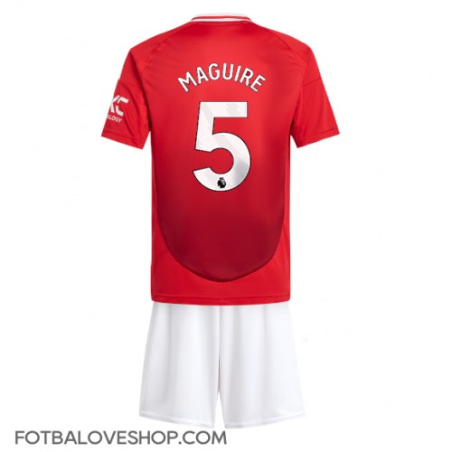 Manchester United Harry Maguire #5 Dětské Domácí Dres 2024-25 Krátký Rukáv (+ trenýrky)