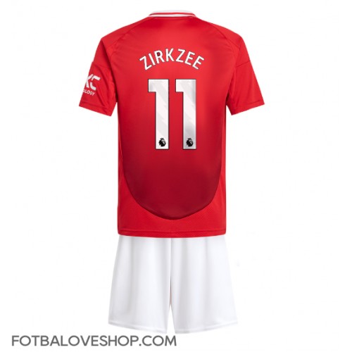 Manchester United Joshua Zirkzee #11 Dětské Domácí Dres 2024-25 Krátký Rukáv (+ trenýrky)