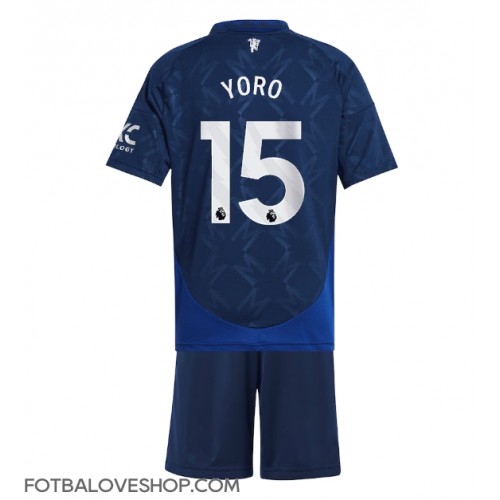 Manchester United Leny Yoro #15 Dětské Venkovní Dres 2024-25 Krátký Rukáv (+ trenýrky)