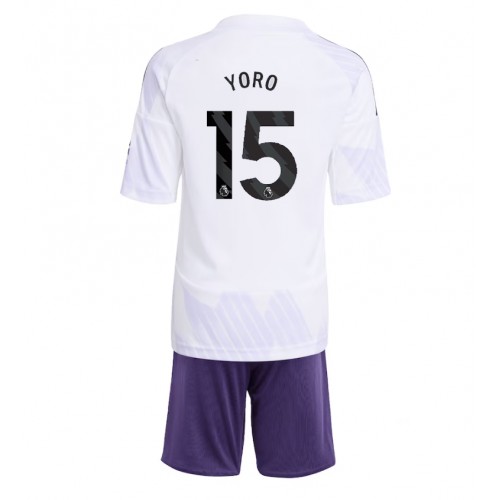 Manchester United Leny Yoro #15 Dětské Venkovní Dres 2025-26 Krátký Rukáv (+ trenýrky)