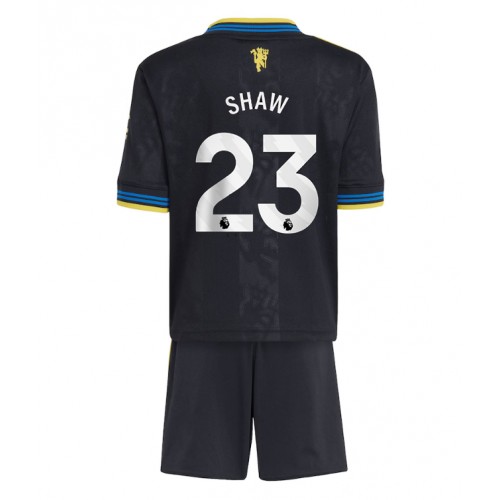 Manchester United Luke Shaw #23 Dětské Alternativní Dres 2025-26 Krátký Rukáv (+ trenýrky)