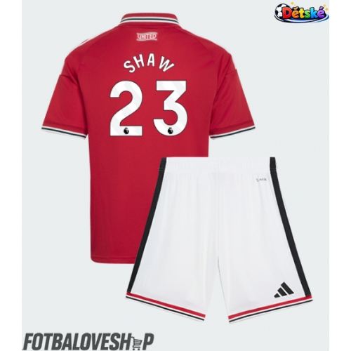 Manchester United Luke Shaw #23 Dětské Domácí Dres 2026-27 Krátký Rukáv (+ trenýrky)