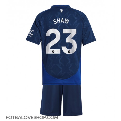 Manchester United Luke Shaw #23 Dětské Venkovní Dres 2024-25 Krátký Rukáv (+ trenýrky)