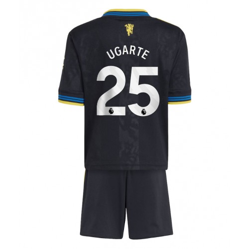 Manchester United Manuel Ugarte #25 Dětské Alternativní Dres 2025-26 Krátký Rukáv (+ trenýrky)