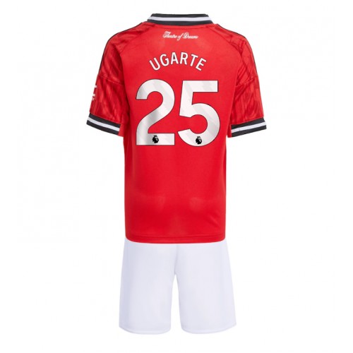 Manchester United Manuel Ugarte #25 Dětské Domácí Dres 2025-26 Krátký Rukáv (+ trenýrky)