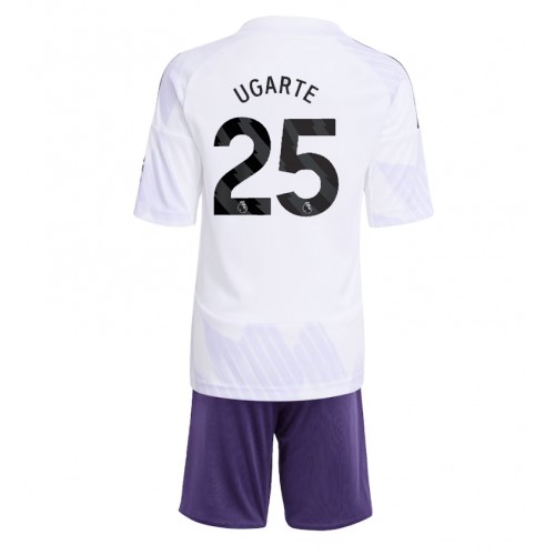 Manchester United Manuel Ugarte #25 Dětské Venkovní Dres 2025-26 Krátký Rukáv (+ trenýrky)