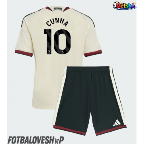 Manchester United Matheus Cunha #10 Dětské Alternativní Dres 2026-27 Krátký Rukáv (+ trenýrky)