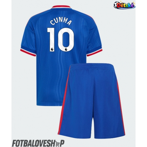 Manchester United Matheus Cunha #10 Dětské Venkovní Dres 2026-27 Krátký Rukáv (+ trenýrky)