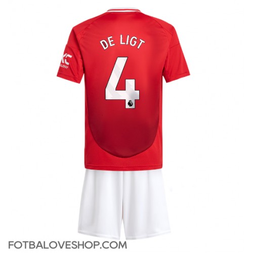 Manchester United Matthijs de Ligt #4 Dětské Domácí Dres 2024-25 Krátký Rukáv (+ trenýrky)
