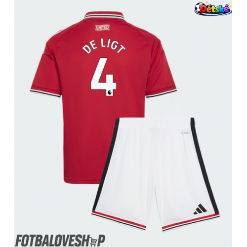 Manchester United Matthijs de Ligt #4 Dětské Domácí Dres 2026-27 Krátký Rukáv (+ trenýrky)