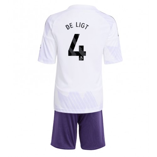 Manchester United Matthijs de Ligt #4 Dětské Venkovní Dres 2025-26 Krátký Rukáv (+ trenýrky)