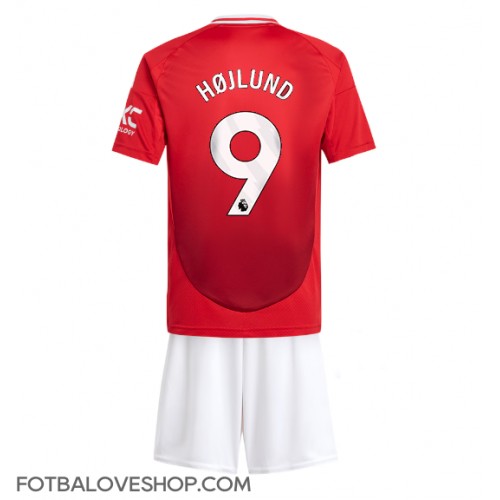 Manchester United Rasmus Hojlund #9 Dětské Domácí Dres 2024-25 Krátký Rukáv (+ trenýrky)