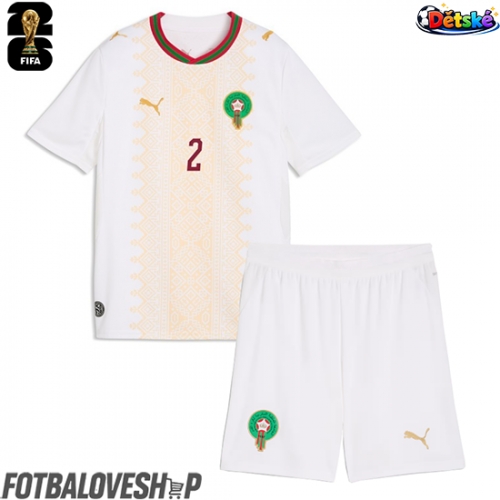 Maroko Achraf Hakimi #2 Dětské Venkovní Dres MS 2026 Krátký Rukáv (+ trenýrky)