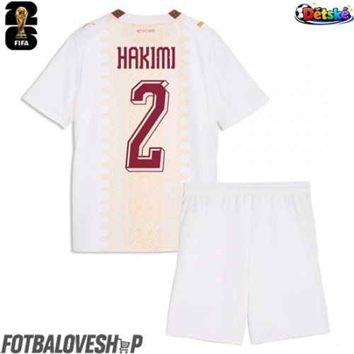 Maroko Achraf Hakimi #2 Dětské Venkovní Dres MS 2026 Krátký Rukáv (+ trenýrky)