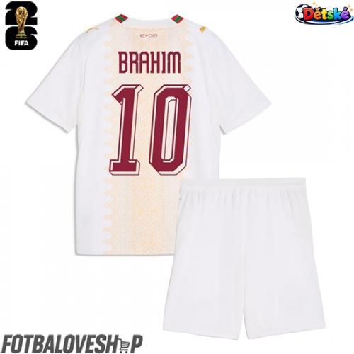 Maroko Brahim Diaz #10 Dětské Venkovní Dres MS 2026 Krátký Rukáv (+ trenýrky)