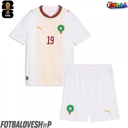 Maroko Youssef En-Nesyri #19 Dětské Venkovní Dres MS 2026 Krátký Rukáv (+ trenýrky)